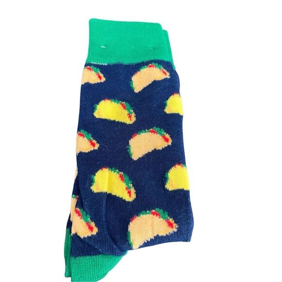 Taco Printed Socks New Men Novelty Dad Gift Size 6-12 - Picture 2 of 6